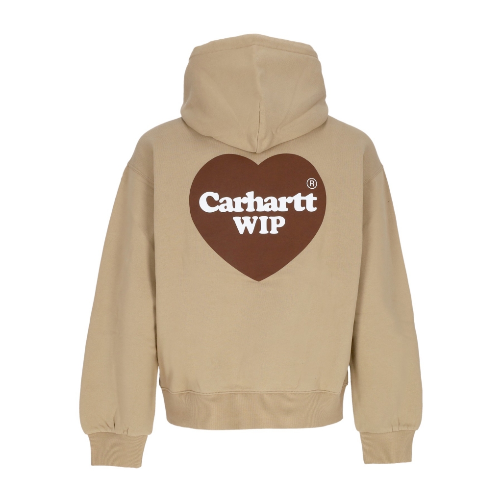 felpa cappuccio uomo heart hoodie DUSTY H BROWN