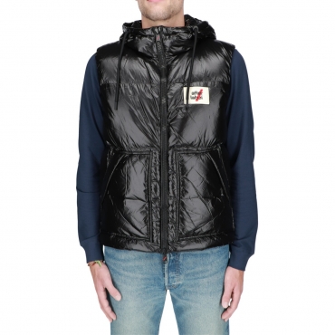 Piumino After Label Uomo Gilet Cappuccio 999 NERO