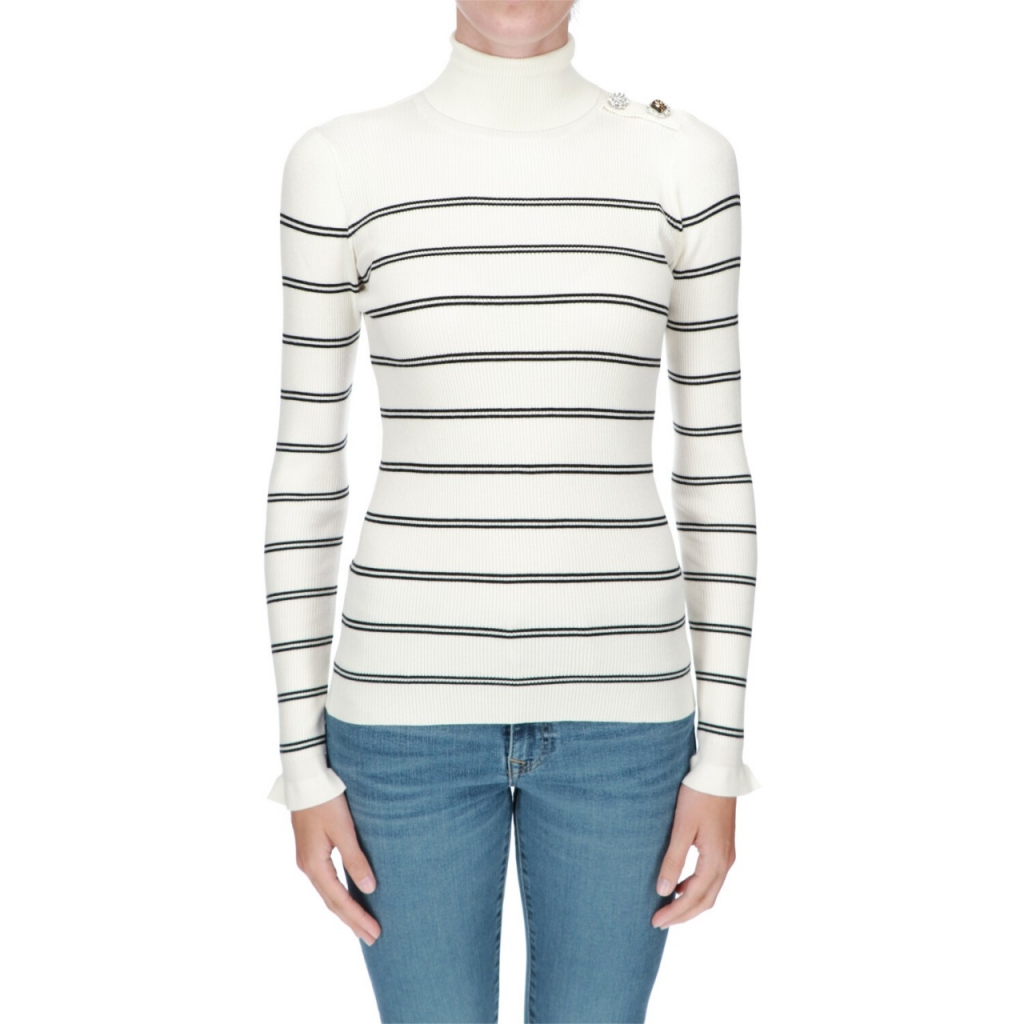 Maglia Liu Jo Jeans Donna Chiusa M/L BIANCO LANA