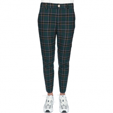 Pantalone Liu Jo Jeans Donna Pant Chino Diamond CHECK GREEN