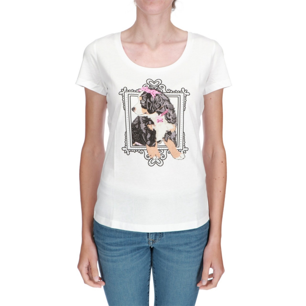 Tshirt Liu Jo Jeans Donna Moda Bianco Fashion BIANCO DOG