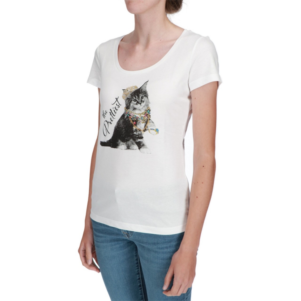 Tshirt Liu Jo Jeans Donna Moda Bianco Fashion BIANCO CAT