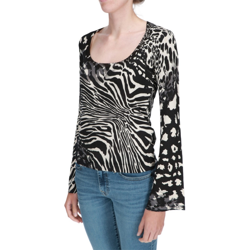 Maglia Liu Jo Jeans Donna Chiusa M/L LuX TRENDY ANIMAL