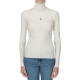 Maglia Calvin Klein Jeans Donna Badge Roll Neck Logo YBI IVORY