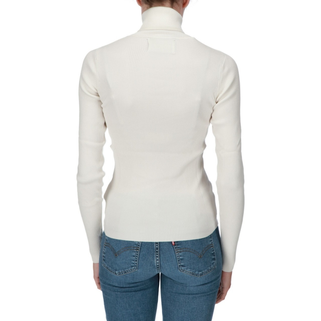Maglia Calvin Klein Jeans Donna Badge Roll Neck Logo YBI IVORY