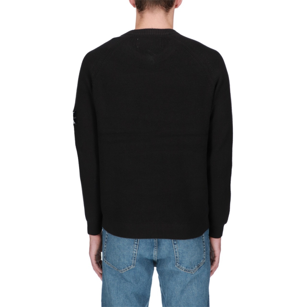 Maglia Calvin Klein Jeans Uomo Badge Easy Sweater CK BLACK