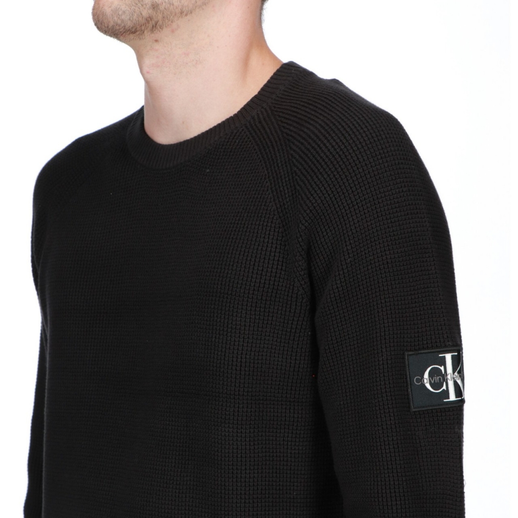 Maglia Calvin Klein Jeans Uomo Badge Easy Sweater CK BLACK