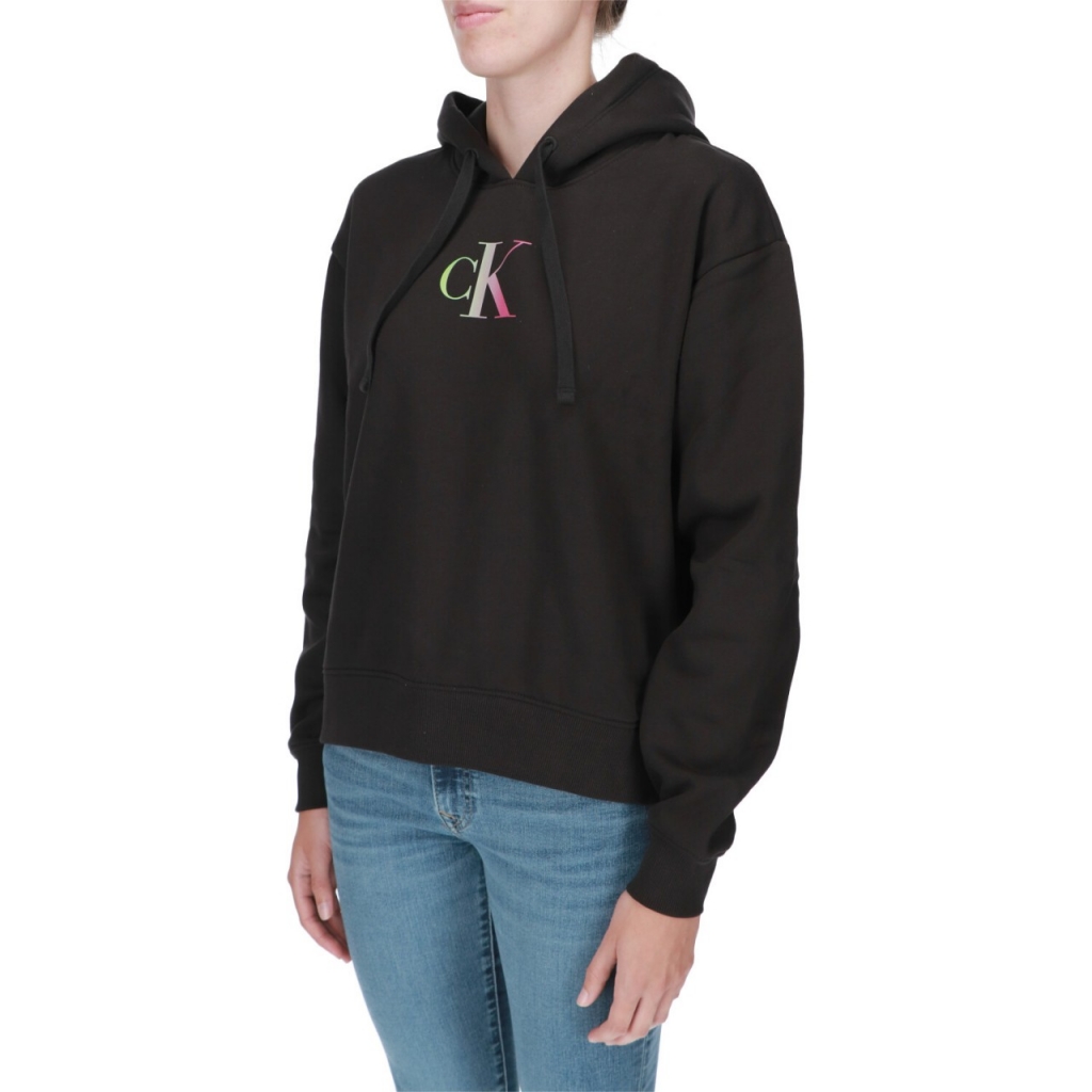 Felpa Calvin Klein Jeans Donna Gradient Ck Hoodie BEH CK BLACK