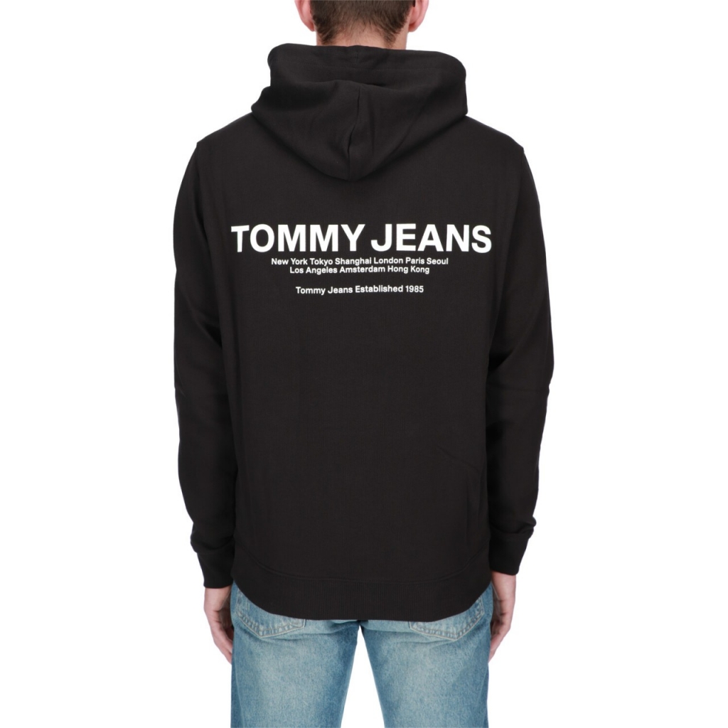 Felpa Tommy Hilfiger Jeans Uomo Reg Entry Graphic BDS BLACK