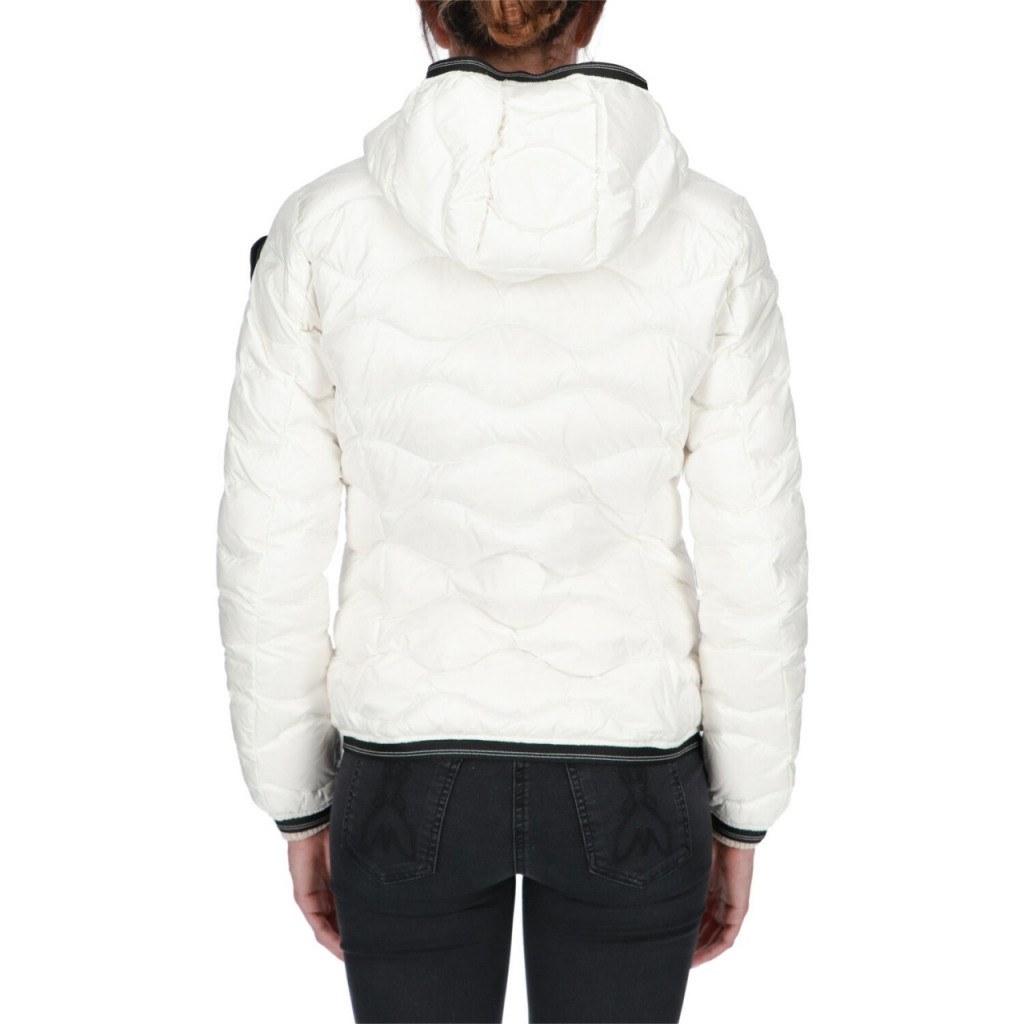 Piumino Blauer Usa Donna Impuntura Onda Cappuccio 102 BIANCO