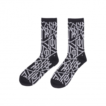 calza media uomo monogram socks BLACK