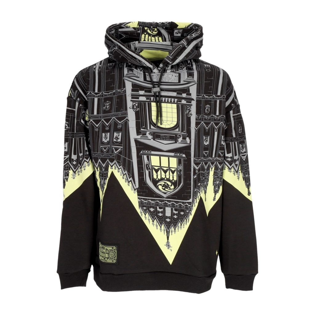 felpa cappuccio uomo bench duomo over hoodie BLACK/LIME