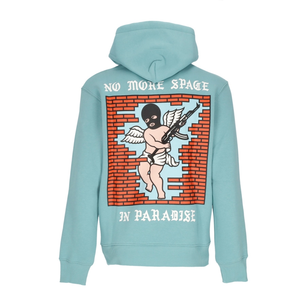felpa cappuccio uomo no more space hoodie AQUA
