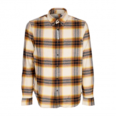 camicia manica lunga uomo l/s heavy flannel plaid shirt WHITE SMOKE