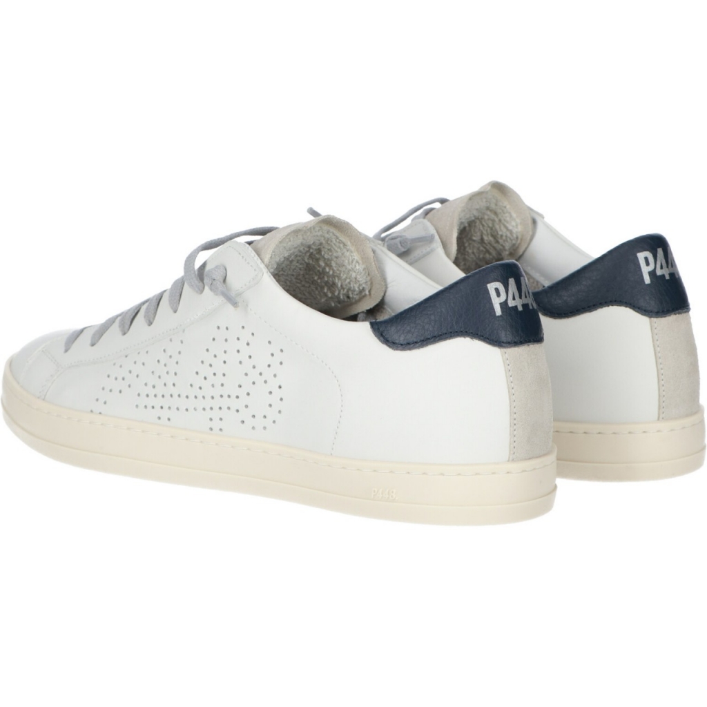 Scarpe P448 Uomo John Made In Italy Pelle Navy WHITE NAVY