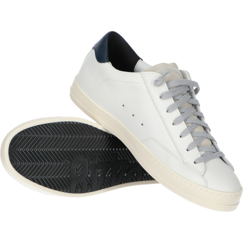 Scarpe P448 Uomo John Made In Italy Pelle Navy WHITE NAVY