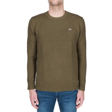 Maglia Tommy Hilfiger Jeans Uomo Tjm Essential Crew MR1 OLIVE GREEN