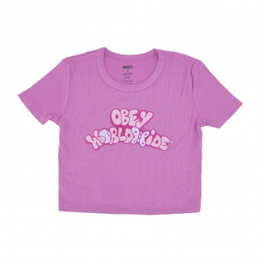 maglietta corta donna worldwide butterfly cropped emma fitted tee MULBERRY PURPLE