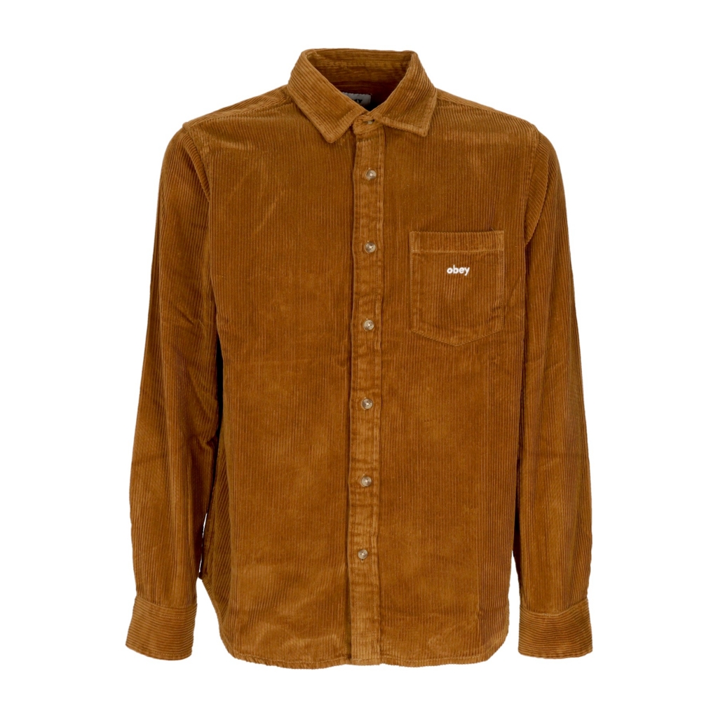 camicia manica lunga uomo miles l/s woven CATECHU WOOD