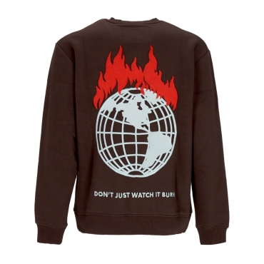 felpa girocollo uomo dont just watch it burn crew fleece x napapijri DARK BROWN