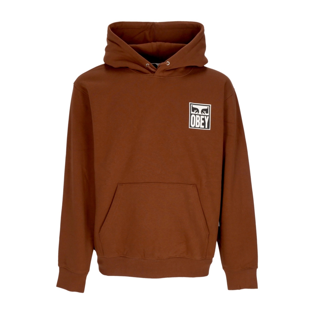 felpa cappuccio uomo eyes icon hood premium fleece SEPIA