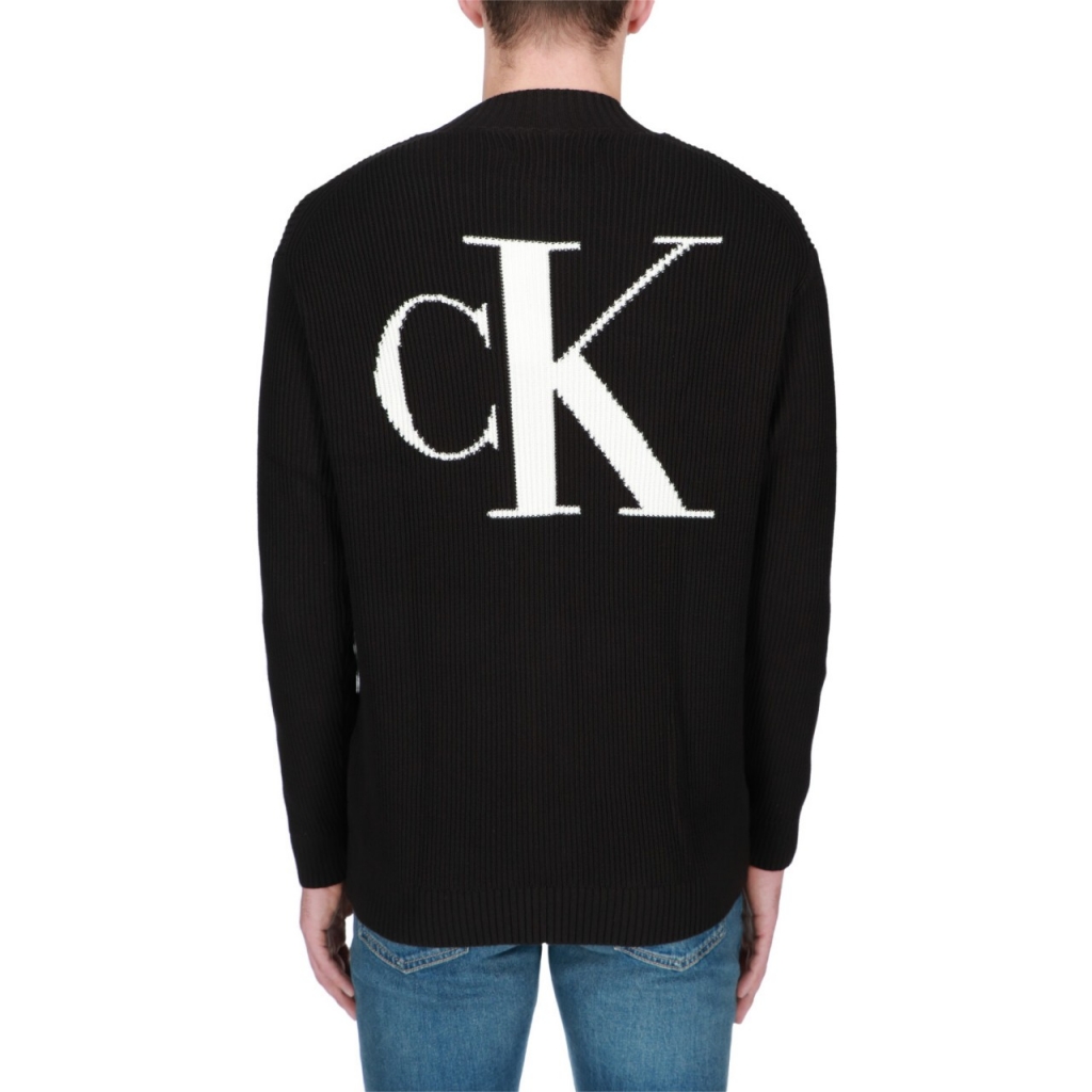 Maglia Calvin Klein Jeans Uomo Blown Up Ck Mock BEH CK BLACK
