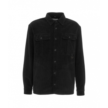 Overshirt in velluto a coste nero