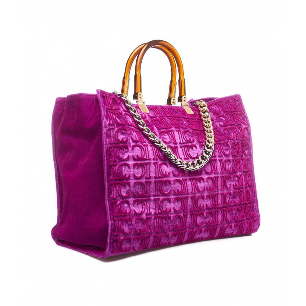 LA CARRIE - Borsa shopping Cell Big in velluto pink - A Mano, Bowdo
