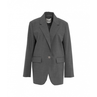 Blazer monopetto gessato grigio