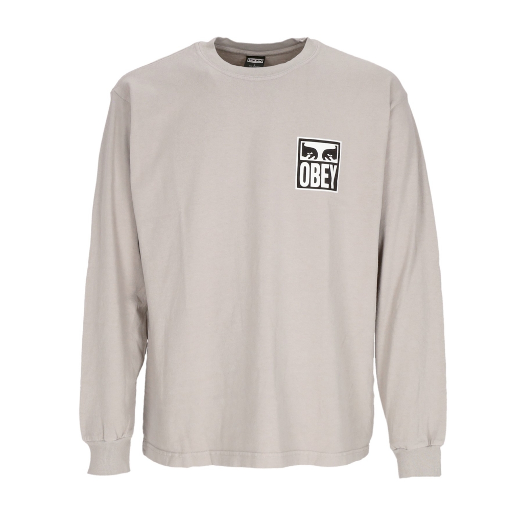maglietta manica lunga uomo eyes icon 2 heavyweight classic custom SILVER GREY
