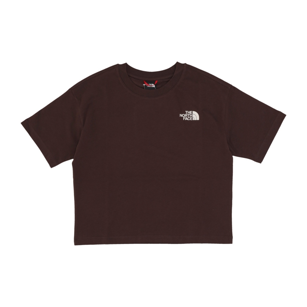 maglietta donna w nuptse face tee COAL BROWN