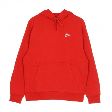 felpa cappuccio uomo club hoodie pullover basketball UNIVERSITY RED/UNIVERSITY RED/WHITE