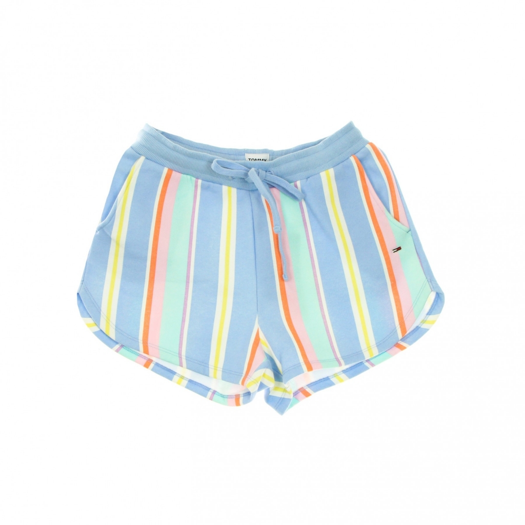 pantaloncino donna stripe sweat shorts LIGHT POWDERY BLUE/STRIPE