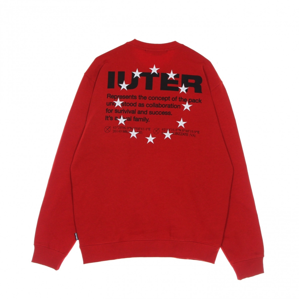 felpa girocollo uomo info crewneck RED