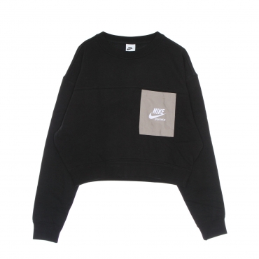 felpa girocollo donna w fleece crew heritage BLACK/MOON FOSSIL/WHITE