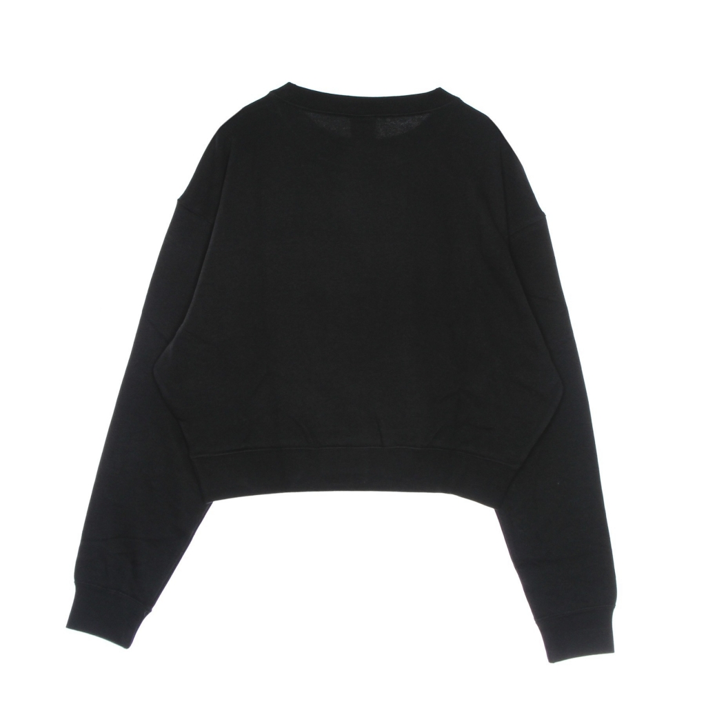 felpa girocollo donna w fleece crew heritage BLACK/MOON FOSSIL/WHITE