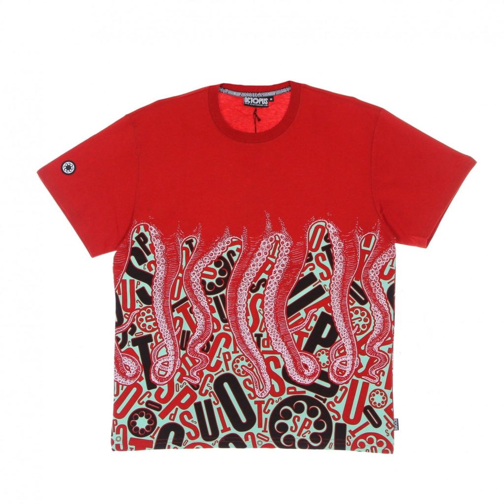 OCTOPUS maglietta uomo letterz tee RED T shirt Bowdoo