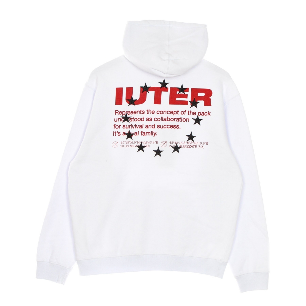 felpa cappuccio uomo info hoodie WHITE