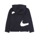 felpa cappuccio zip ragazzo swoosh fleece full zip BLACK/WHITE