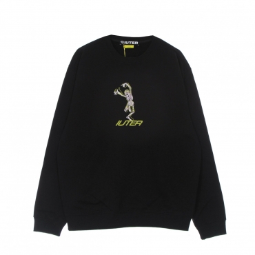 felpa girocollo uomo skeleton crewneck BLACK