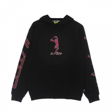 felpa cappuccio uomo skeleton hoodie BLACK