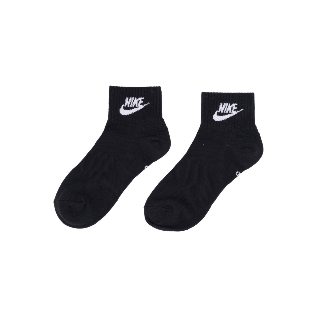 calza bassa uomo sportswear everyday essential ankle socks BLACK