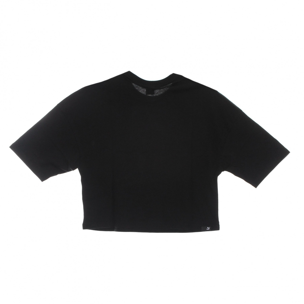 maglietta corta donna brand love oversized tee BLACK