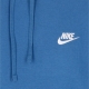 felpa cappuccio uomo club hoodie pullover basketball DK MARINA BLUE/DK MARINA BLUE/WHITE