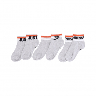 calza bassa uomo everyday essential ankle socks GREY HEATHER/BLACK/WHITE/ORANGE