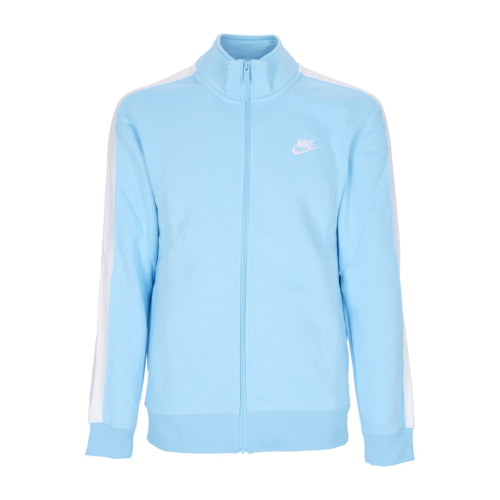 felpa collo alto uomo sportswear club bb track jacket BLUE CHILL/WHITE