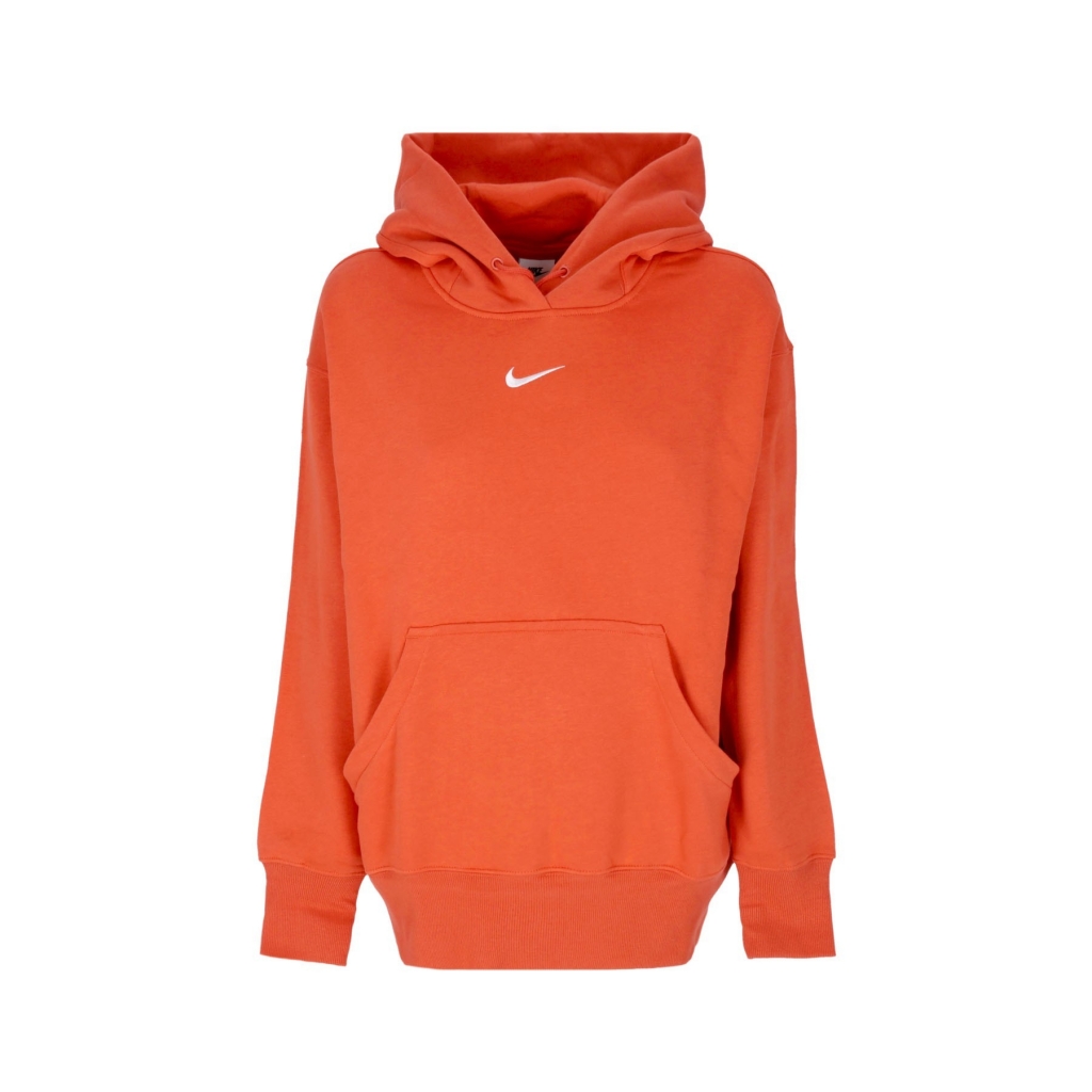 felpa cappuccio donna sportswear phoenix fleece oversized pullover hoodie MANTRA ORANGE/SAIL