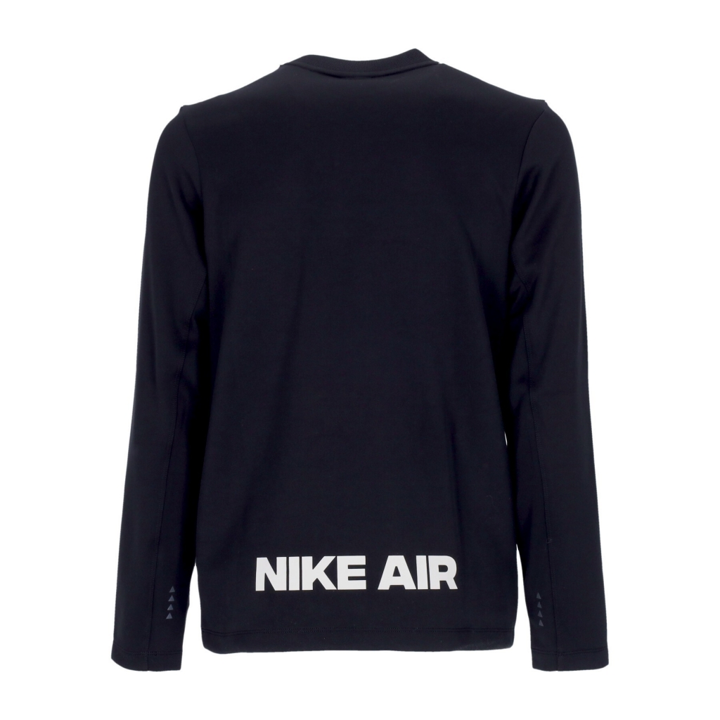 maglietta manica lunga uomo sportswear air poly-knit crew BLACK/LIGHT BONE