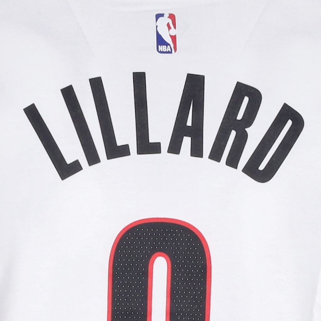 maglietta uomo nba essentials tee no 0 damian lillard porbla WHITE