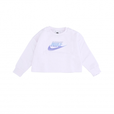 felpa girocollo bambina printed club crew WHITE